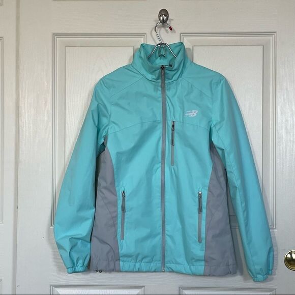 New Balance Mint Green/Baby Blue & Silver Front Zipper Woman’s Spring Jacket, S - Picture 8 of 12